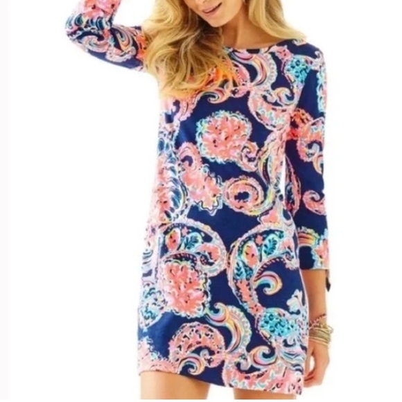 Lilly Pulitzer Linden Shirt Dress, size M print: Pop Up For The Halibut - Picture 1 of 14